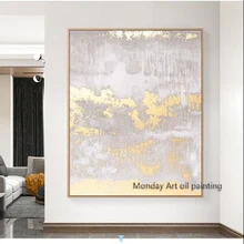 Горячая Ручная работа абстрактный белый светильник золотой Холст Живопись минималистичный стиль настенные художественные картины для гостиной спальни прохода студии