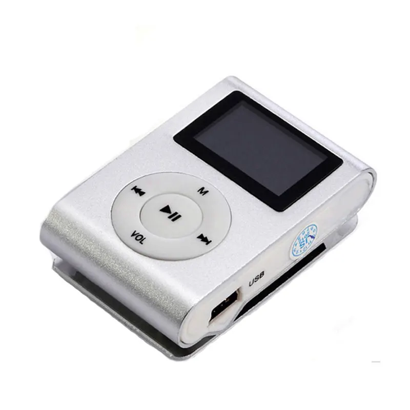 Металлическая мини LCD экран зажим спортивные MP3 цифровой плеер мультимедийный музыкальный проигрыватель Поддержка 32 Гб наружный Micro SD карты памяти