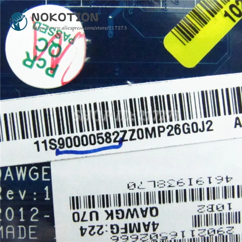 Материнская плата NOKOTION для ноутбука Lenovo G585 N585 QAWGE LA 8681P материнская с процессором