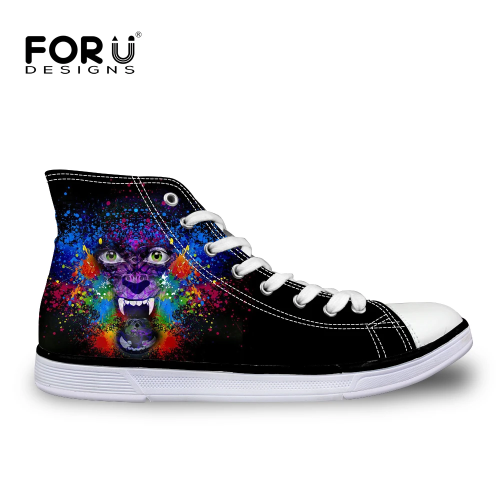 FORUDESIGNS Vulcanized Shoes for Teen Boys Cool 3D Animal Lion Pattern Men's Casual Canvas Shoes Flats Men Comfort Walking Shoes FORUDESIGNS Vulcanized Shoes for Teen Boys Cool 3D Animal Lion Pattern Men's Casual Canvas Shoes Flats Men Comfort Walking Shoes