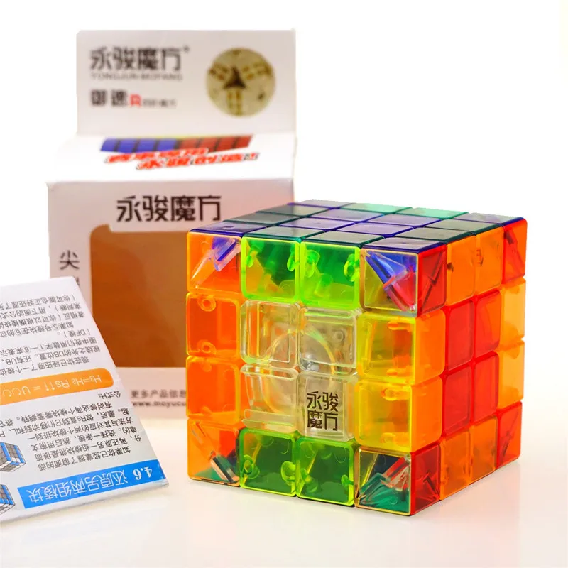

YongJun YJ YuSu R 4x4x4 Transparent Magic Cube Stickerless Colorful Smooth Speed Cube Professional Puzzle For Education Toys