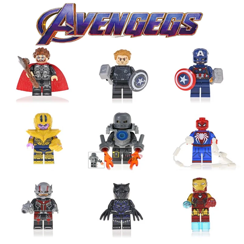 

Thor Iron Man Super hero Avengers 4 Endgame Captain Marvel Hulk Rocket Raccoon Spiderman Thanos Building Blocks Toys Gift JM-98