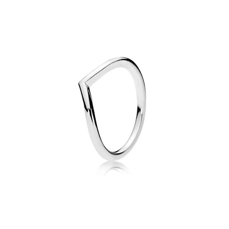 

QANDOCCI Autumn Authentic 925 Sterling Silver Shining Wish Clear CZ Ring European Original Fashion Jewelry Women