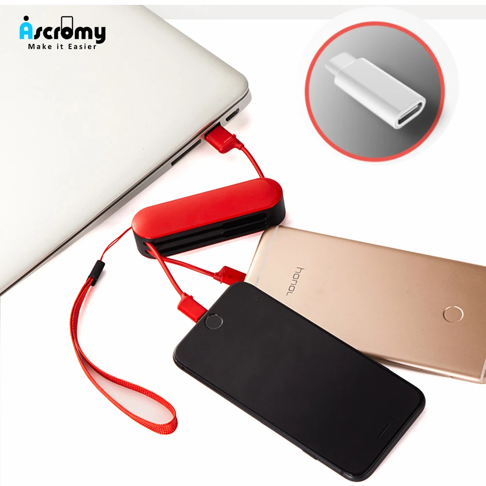 Usb-кабель для Micro-зарядки Ascromy 3 в 1 iPhone X XS MAX 7 8 Plus Huawei P20 Pro Samsung S9 зарядное устройство