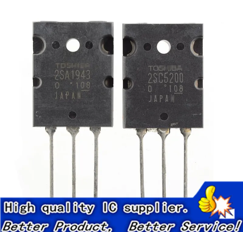 

100% Original New C5200 + A1943 2SC5200 + 2SA1943 Power Amplifier Power Transistor TO-3P IC x 15 Pair FREE SHIPPING