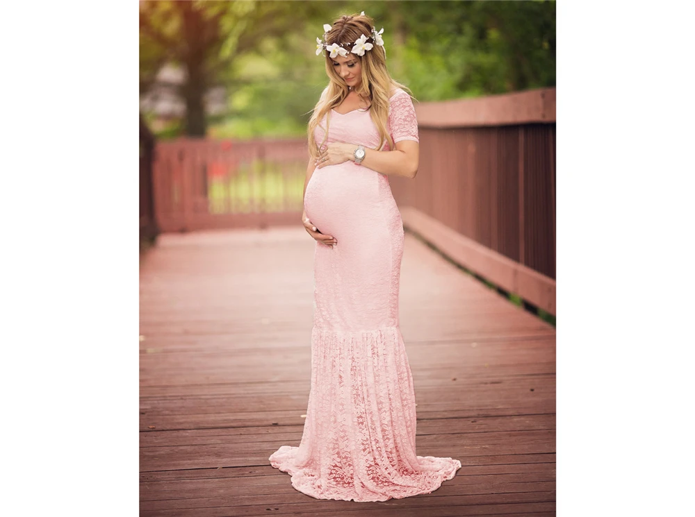 2018 Mermaid Maternity Dresses Photography Props Sexy Lace Maxi Maternity Gown For Photo Shoots Women Pregnancy Dress Clothes (10)