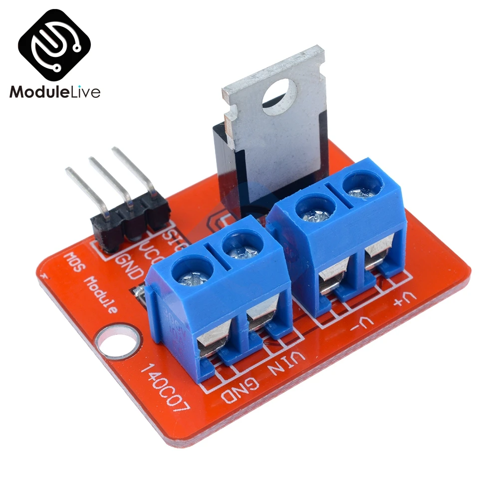 5 шт. Топ Mosfet Кнопка IRF520 Mosfet драйвер модуль для Arduino MCU ARM для Raspberry Pi 3,3 V-5 V IRF520 мощность MOS ШИМ затемнение светодиодный