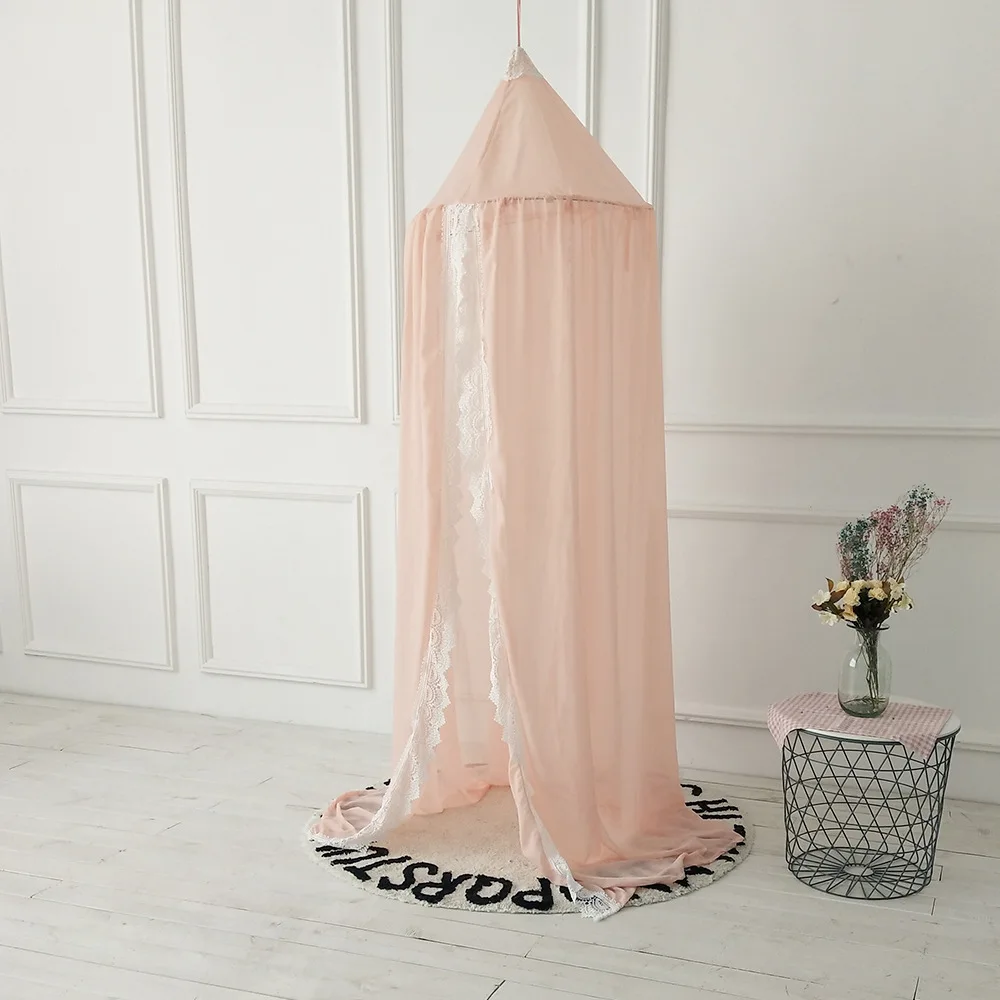 Chiffon fabric Lace New baby mosquito net dome tent bed lace chiffon  (8)