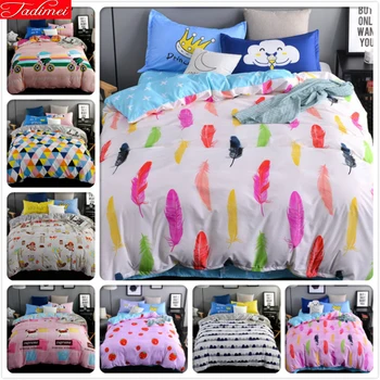 

Colourful Feather 3/4 pcs Bedding Set kids 4pcs Bedlinen Full King Queen Double Twin Size Duvet Cover 1.5m 1.8m 2m Bedsheet Beds