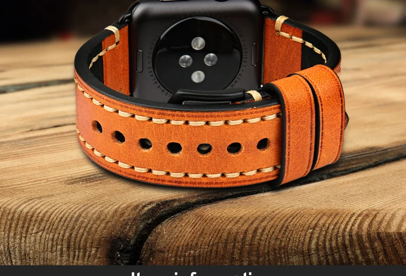 MAIKES из натуральной кожи ремешок для часов Orange Watch браслет для Apple Watch группа 44 мм 40 мм 42 мм 38 мм серии 4 3 2 iWatch