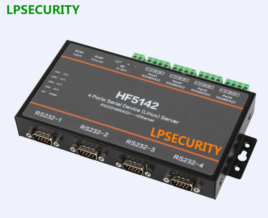 Сервер преобразователя с 4 портами serial на enthernet RS232 RS485 RS422 RJ45(linux) | Безопасность и