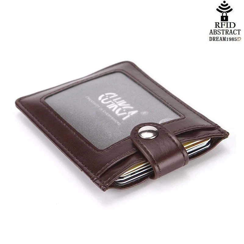 Бренд RFID мужской кошелек ультра тонкий бизнес с застежкой Роскошный чехол для