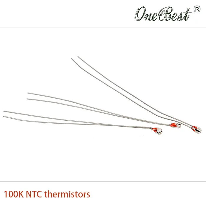 10 шт./лот Термистор NTC 100K одноконцевое Стекло Герметичный 100K Ом Точность 1 B = 3950 1,8 мм части 3D принтера