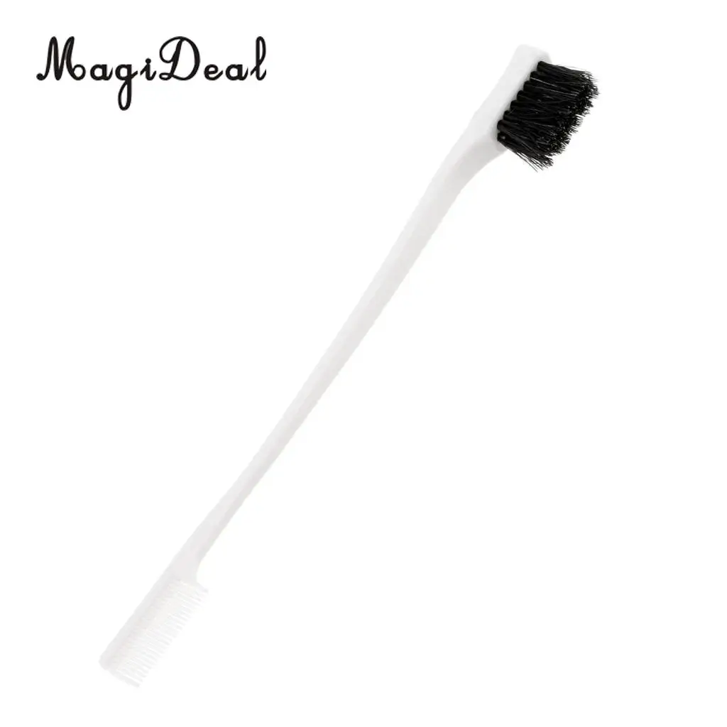 7'' Beauty Double Sided Edge Control Hair Brush Comb Hair Styling Hairbrush Comb End Grooms Smooths Edges High Quality