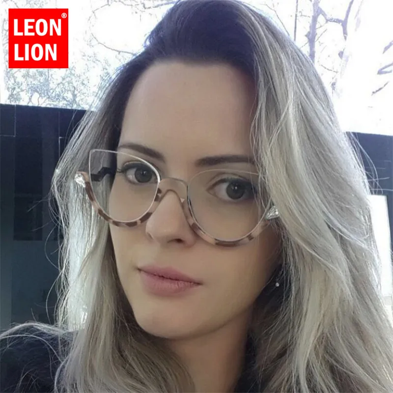 LeonLion 2020 Полуободковые Солнцезащитные очки женские ретро для вождения кошачий