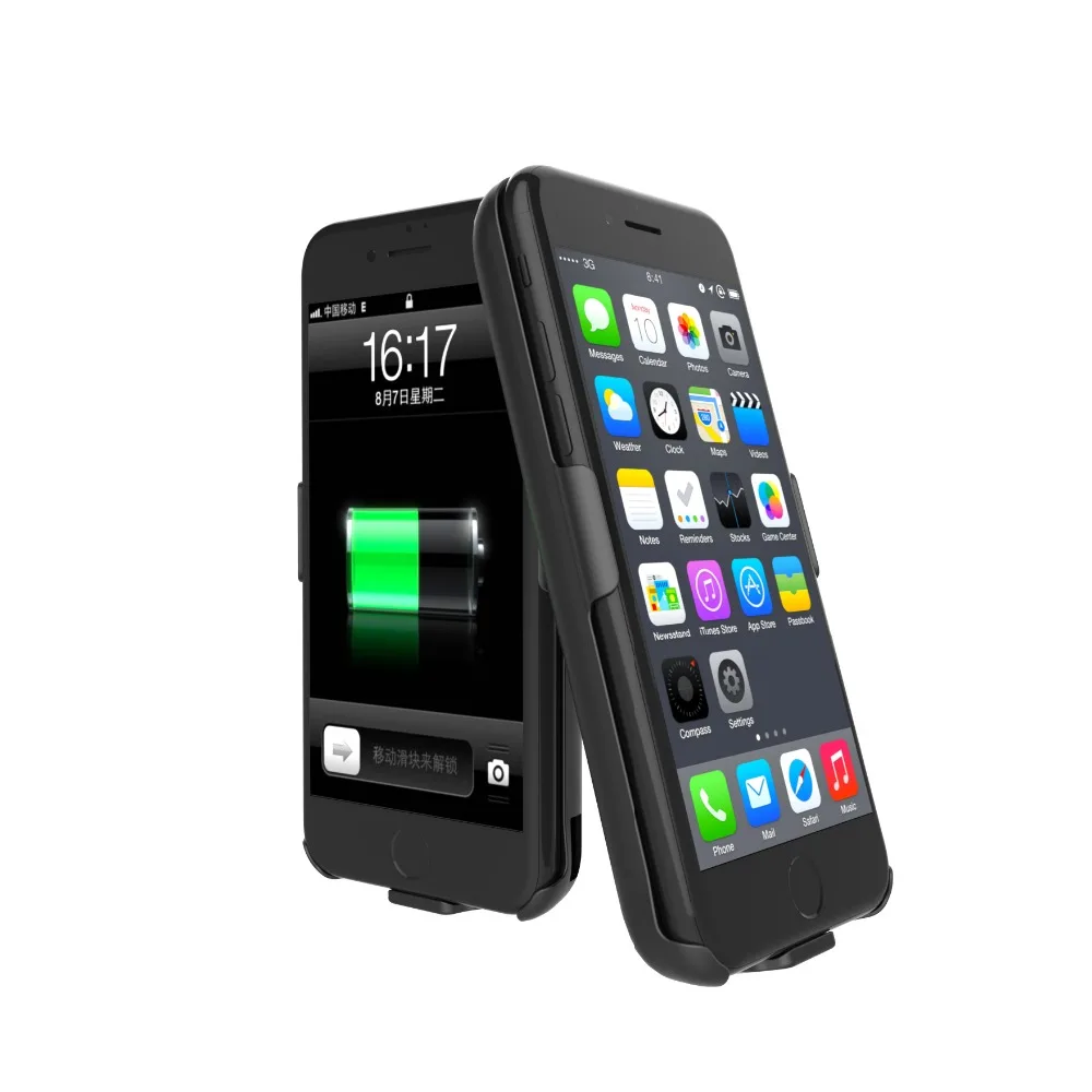 Новинка 2017 Стильный чехол с зарядным устройством для iPhone 6 6S 7 8 5000 мАч резервный