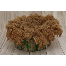 Коричневый Коренастый flokati шерсть Ковры вьющиеся Фетр ED шерсть Одеяло вьющиеся Фетр Слои flokati Фетр ED Ковры шерстистого позирует Ткань newborn Props