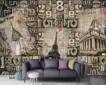 

beibehang behang European and American style retro 3D metal digital photo mural wallpaper background wallpaper for walls 3 d