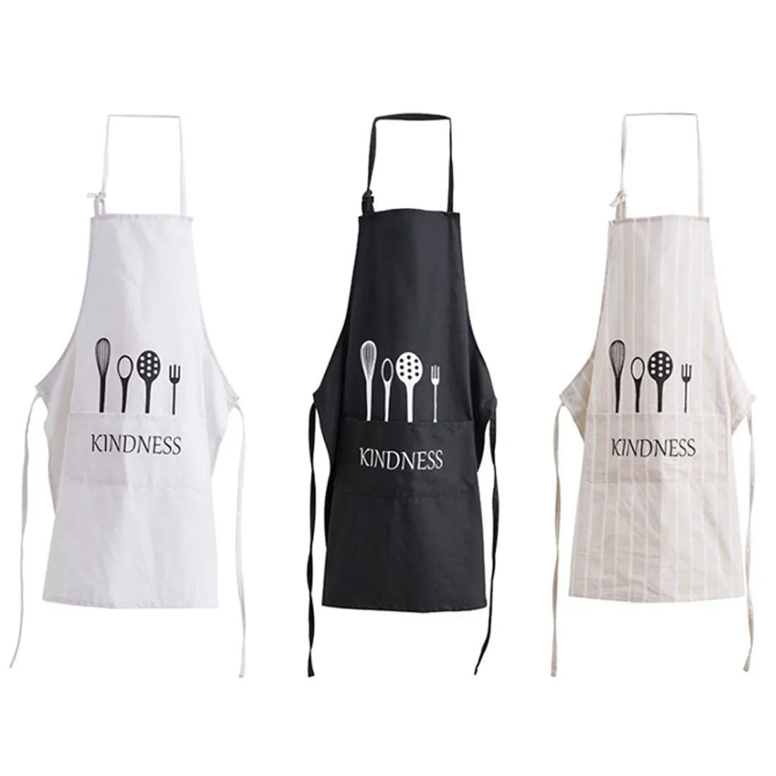 Women Men Adjustable Apron Commercial Restaurant Home Bib Spun Poly