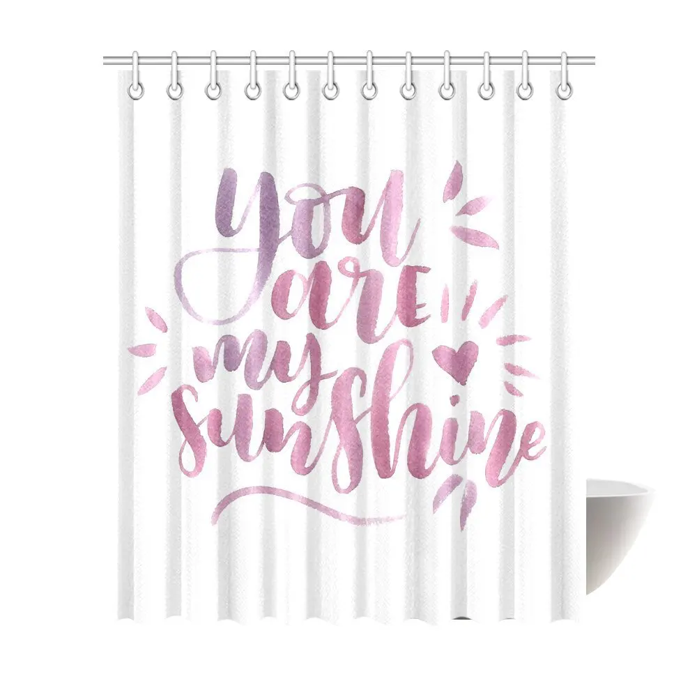Love Signs You Are My Sunshine Inspiring Quotes Fabric Bathroom Shower