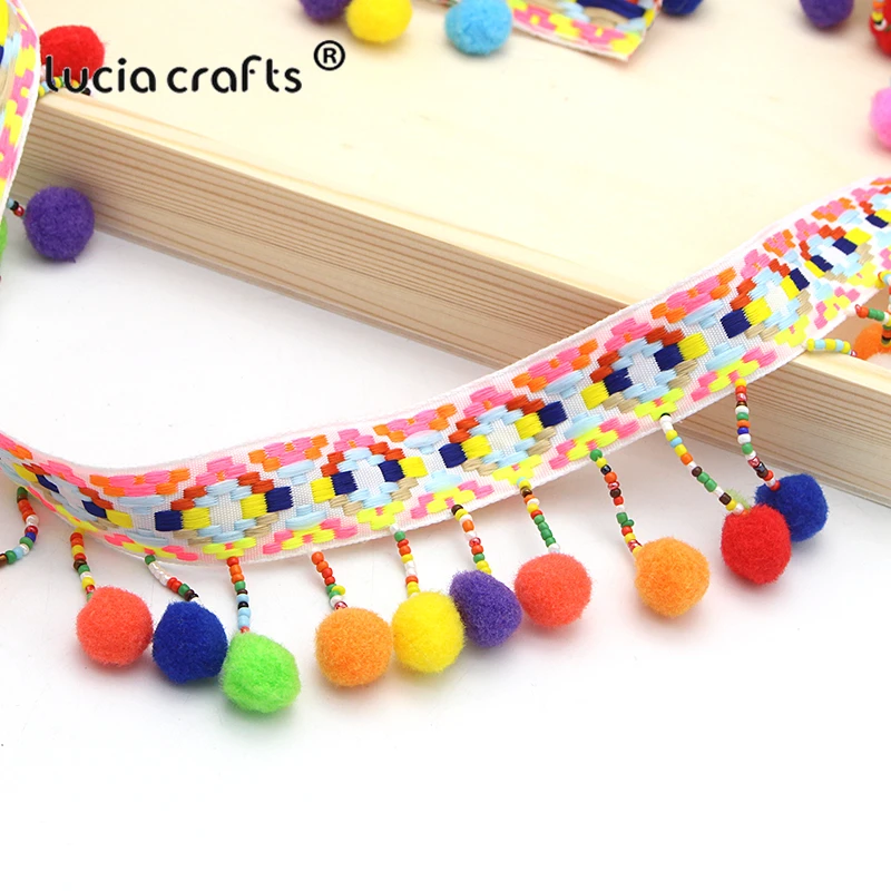 Lucia crafts 1 год/лот кисточка кружевная лента помпон Отделка Ткань для самостоятельного пошива одежды обувь мешок подарок ремесла материалы аксессуары N0302