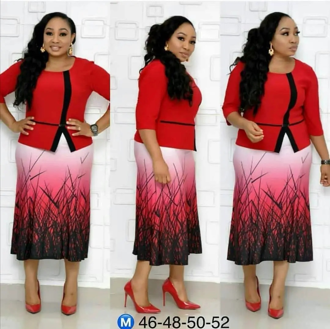 

2019 new summer elegent fashion style african women printing plus size polyester dress 8822
