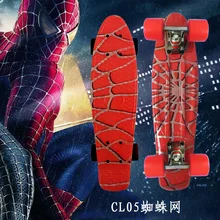 Spider Man Graphic Colorful 22 Mini Skate Penny Board Kids Plastic Fishboard Cruiser Completed  Retro Banana Skateboard Patins