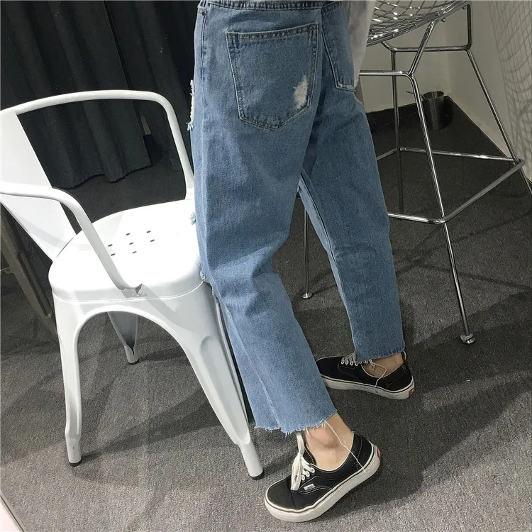 Новые рваные джинсы свободные Джинсы бойфренда женские 7JS006