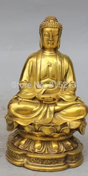 

bi001264 10" Chinese Tibet Tibetan Buddhism Bronze Shakyamuni Sakyamuni Buddha Statue