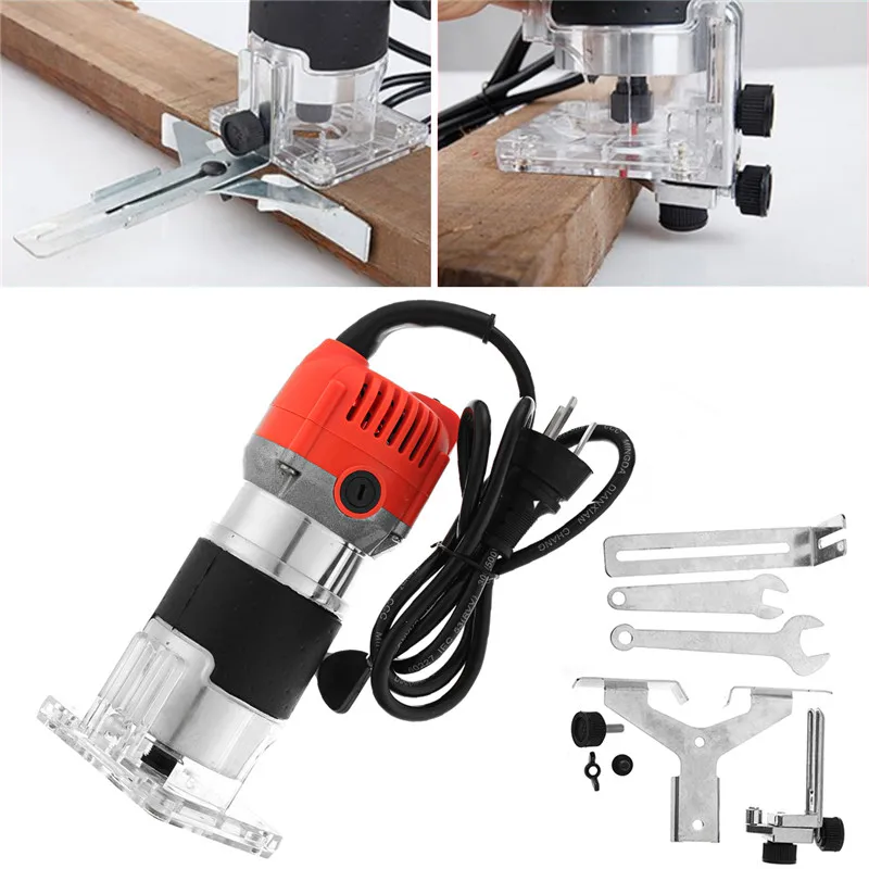 220V 800W 30000RPM Electric Hand Router Trimmer Wood 6.35mm 0.25 Inch
