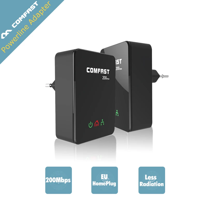 Pairs 200Mbps Powerline PLC Adapters Networking Power lines ethernet home plug extend signal modem Powerline extender
