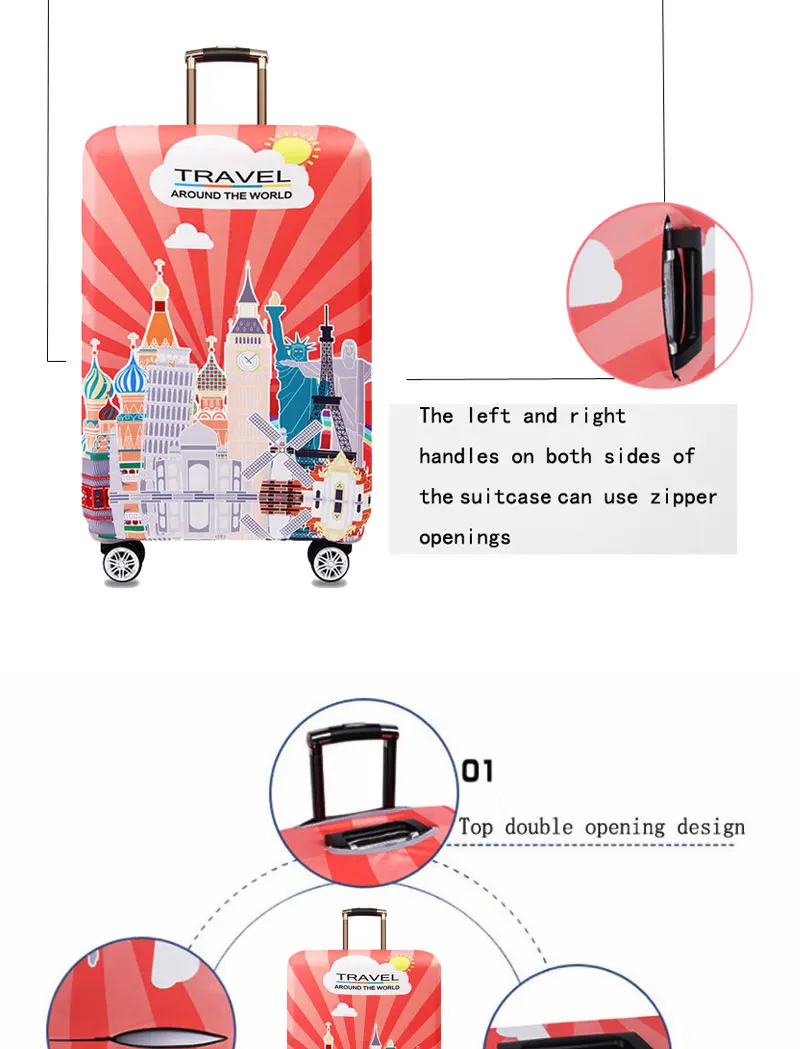 HMUNII мира географические карты дизайн чемодан защитная крышка чехол для дорожного чемодана эластичные пыли Чехол для 18 до 32 дюйм(ов)