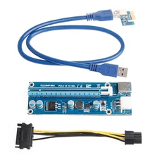 6Pin PCI-E Express 1x To 16x Extender Riser Card Adapter USB3.0 SATA Power Cable #R179T#Drop Shipping