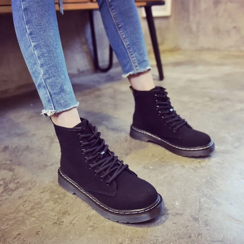 COOTELILI Winter Boots Women Ankle Boots Female Fashion Suede Leather Platform Woman Shoes Plus Size Shoes For Women 35-40 (11)