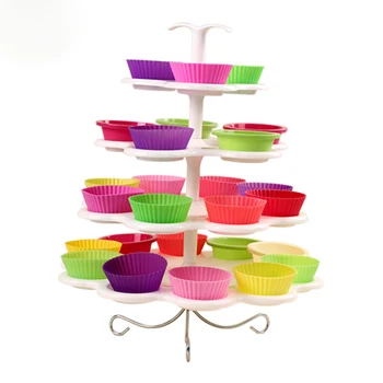 

Party Decoration Best Performance 4 Tier 13 Cupcakes Cake Display Stand Pure Plastic Cake Swing Sets M1437