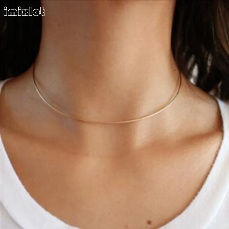 

New Collier Collares Maxi Necklace Imixlot Gothic Torques Fashion Women's Plated Collar Bib Choker Necklace Chain Jewelry