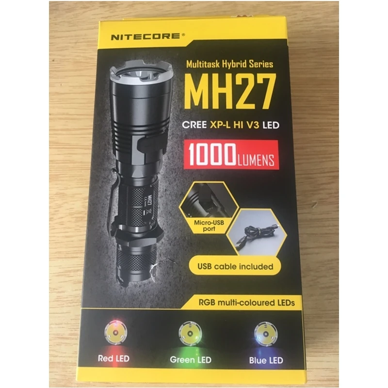 Перезаряжаемый USB фонарь NITECORE MH27 яркий светодиодный с максимальным световым