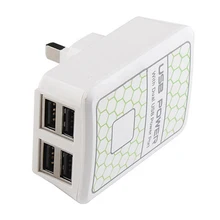 4 Ports USB Travel Charging With UK Plug White