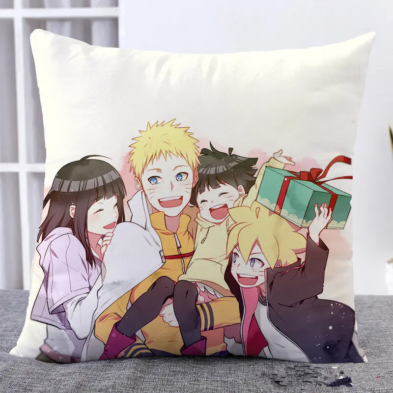 Amellor Симпатичные 45x45 см аниме BORUTO-NARUTO хиуга Хината 3D печать наволочка квадратная льняная тканевая Подушка домашняя дешевая подушка подарки - Цвет: 1