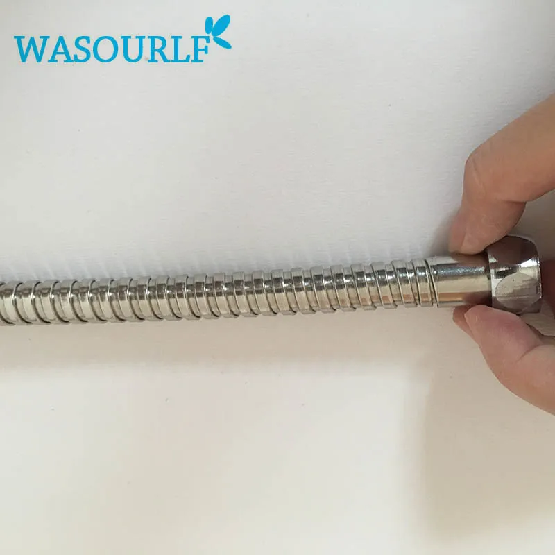WASOURLF شحن مجاني دش مرنة خرطوم الفولاذ المقاوم للصدأ 1.5 متر الكروم رأس دش الحمام المضادة تويست خرطوم المياه