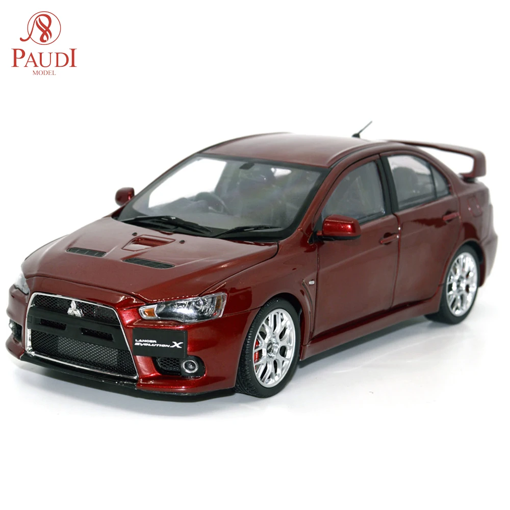 Модель Paudi 1/18 1:18 Масштаб Mitsubishi Lancer EVO X Красный литой модельный автомобиль двери открыть руль справа