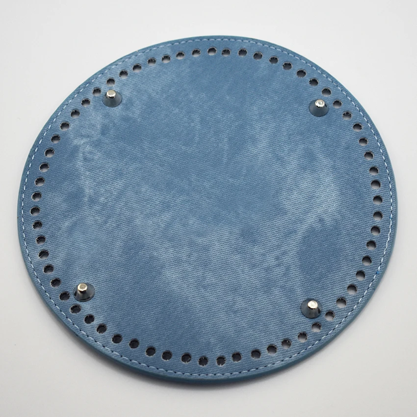 19x19cm Circle Bottom for Bag Bottom with Holes PU Leather Accessories Replacement for Handmade DIY Shoulder Bag Handbag KZBT19