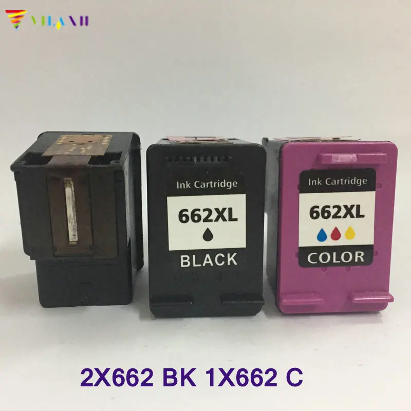 

3PCS Vilaxh compatible 662 662xl Ink Cartridge replacement For HP 662 x lDeskjet 1015 1515 2515 2545 2645 3515 3545 4645 Printer