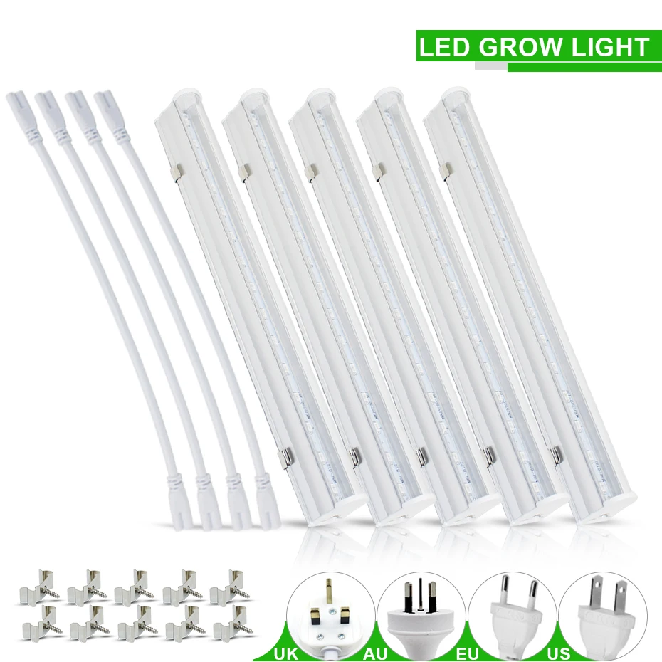 

LED Grow Light Bar Plant Grow Led Light Aquarium Full Spectrum T5 Tube Led Bulbs 6W 300mm AC85~265V UV Phyto Lamp For Plants