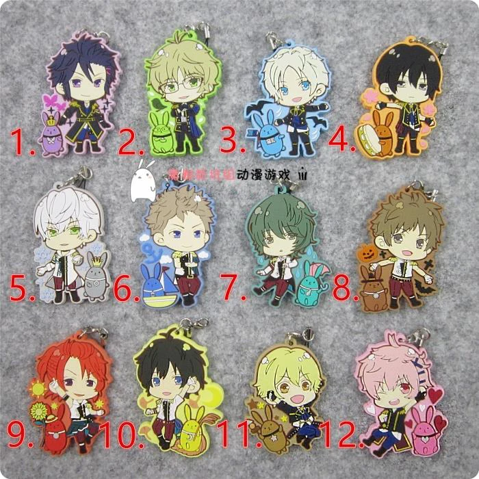 Резиновый брелок для ключей Tsukiuta Anime MUTSUKI HAJIME KISARAGI KOI YAYOI HARU SATSUKI AOI MINADUKI RUI NAGATSUKI