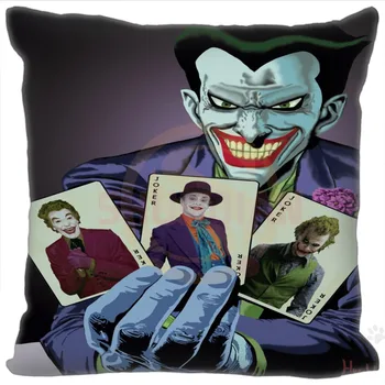 

High Quality Joker Batman Card Pillowcase Custom your image zipper Pillowcase 35x35cm 40x40cm 45x45cm 60x60cm two sides
