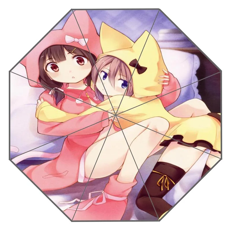 Милый зонтик для девочек в стиле аниме «кошка» на заказ, солнечный и дождливый зонтик, портативный дизайн, модные стильные полезные зонты, хороший подарок - Цвет: Umbrella