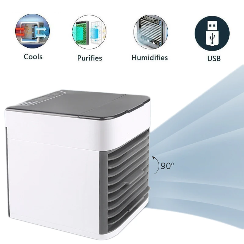 

USB Mini Portable Air Conditioner Humidifier Purifier 7 Colors Light Desktop Air Cooling Fan Air Cooler Fan for Office Home car