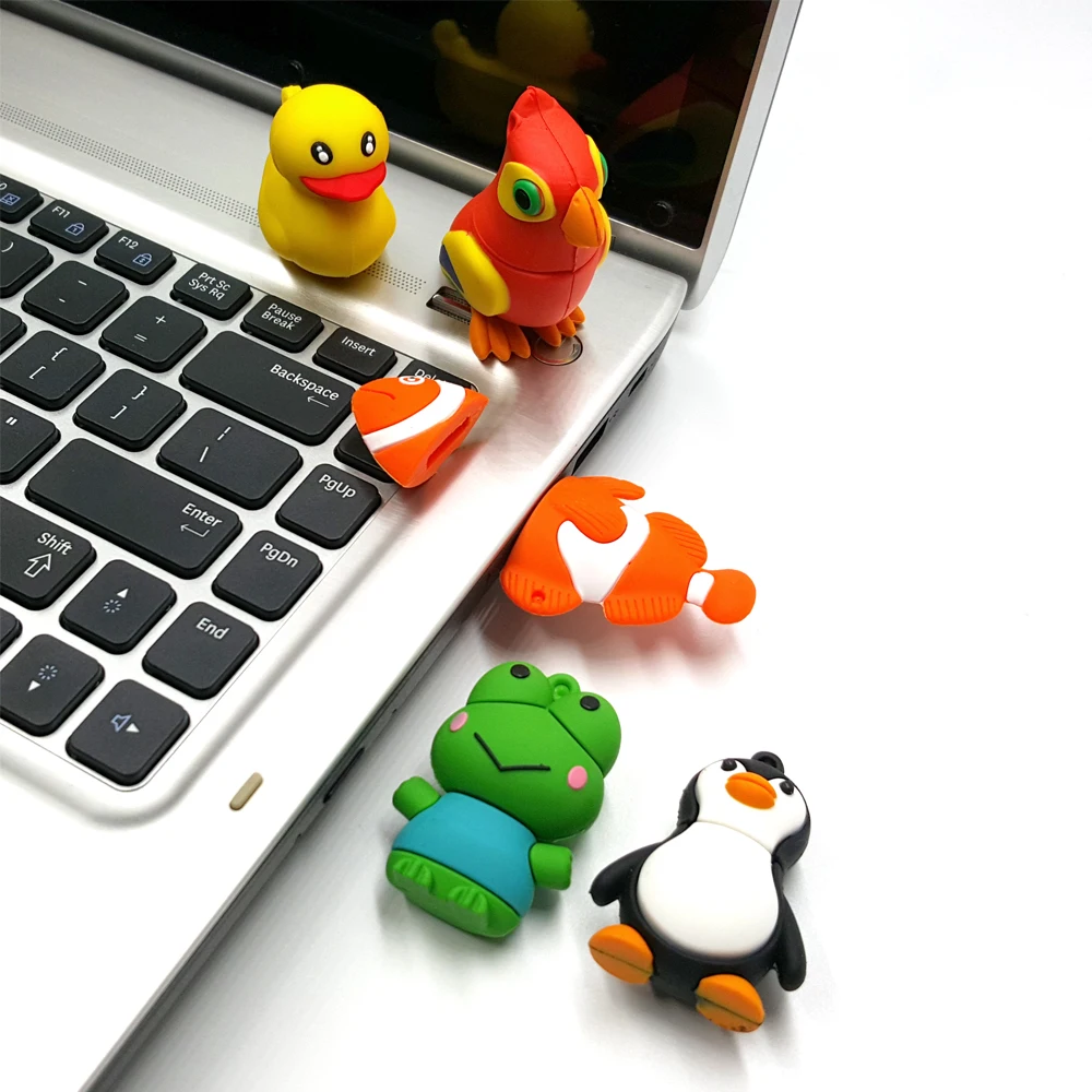Cartoon Memory Stick Penguin USB 2.0 Pendrives 4GB 8GB 16GB 32GB 64GB Usb Flash Drives  Pen Drive Animals Gifts