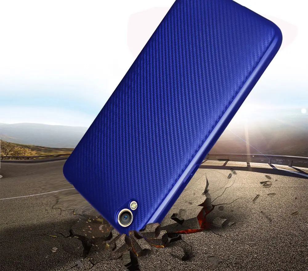 Fcoque Case For Oppo A37 Luxury Electroplating Carbon Fiber Silicone